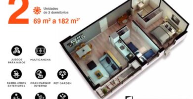 Apartamento de 2 dormitorios en Plaza 2