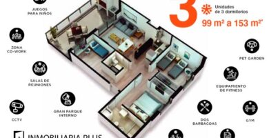 Apartamento de 3 dormitorios en Plaza 2