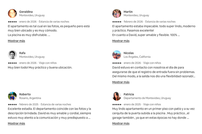 Opiniones de administraci&oacute;n en Airbnb de Punta del Este
